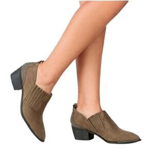 CIRCUS by SAM EDELMAN Halton Leather/Textile Below Ankle Western Bootie Size 7.5